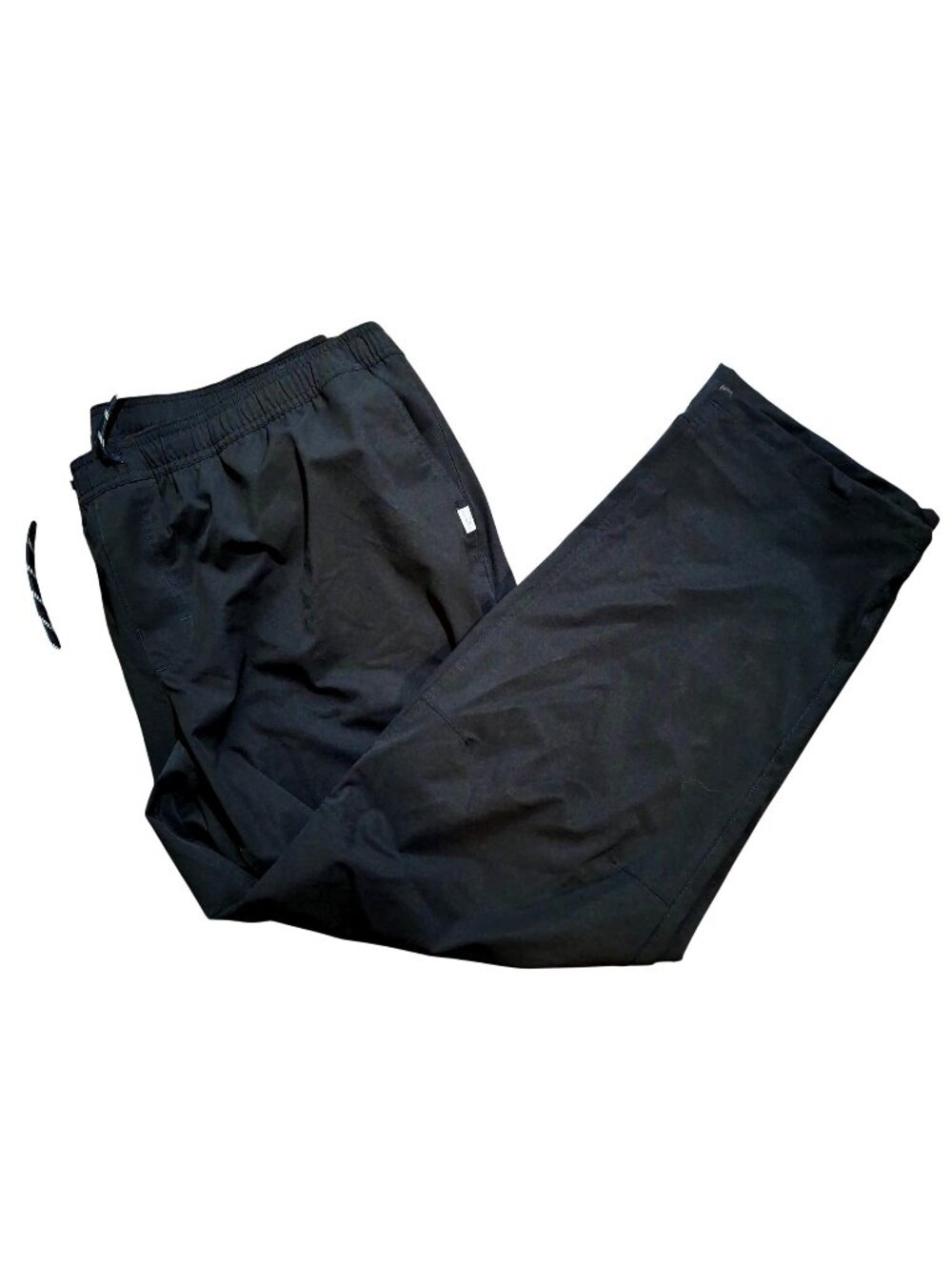L.L. Bean Black Quick-Dry Elastic Waist Pants With Drawstring Mens Size M